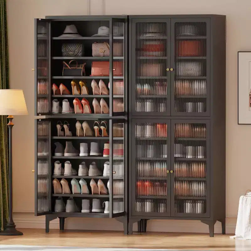 Bekrvio 71 Large Metal Shoe Cabinet with Doors, Adjustable Shelves, Shoe Closet Storage for Entryway Hallway Living Room