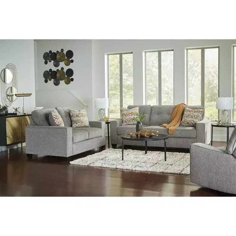 Signature Design by Ashley Dorylin Occasional Table Set, Coffee Table and 2 End Tables, Black Metal and Glass