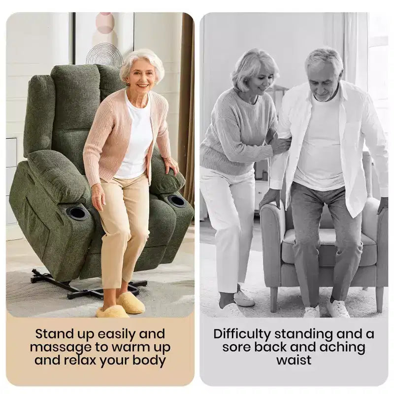 Oversized Power Lift Recliner Chair for Elderly,135Adjustable Lay Flat Lift Chair Electric Recliner Chairs, 2 Cup Holders and Stand Assist