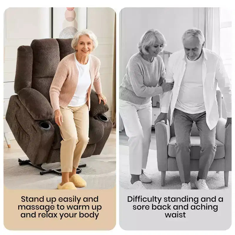Oversized Power Lift Recliner Chair for Elderly,135Adjustable Lay Flat Lift Chair Electric Recliner Chairs, 2 Cup Holders and Stand Assist