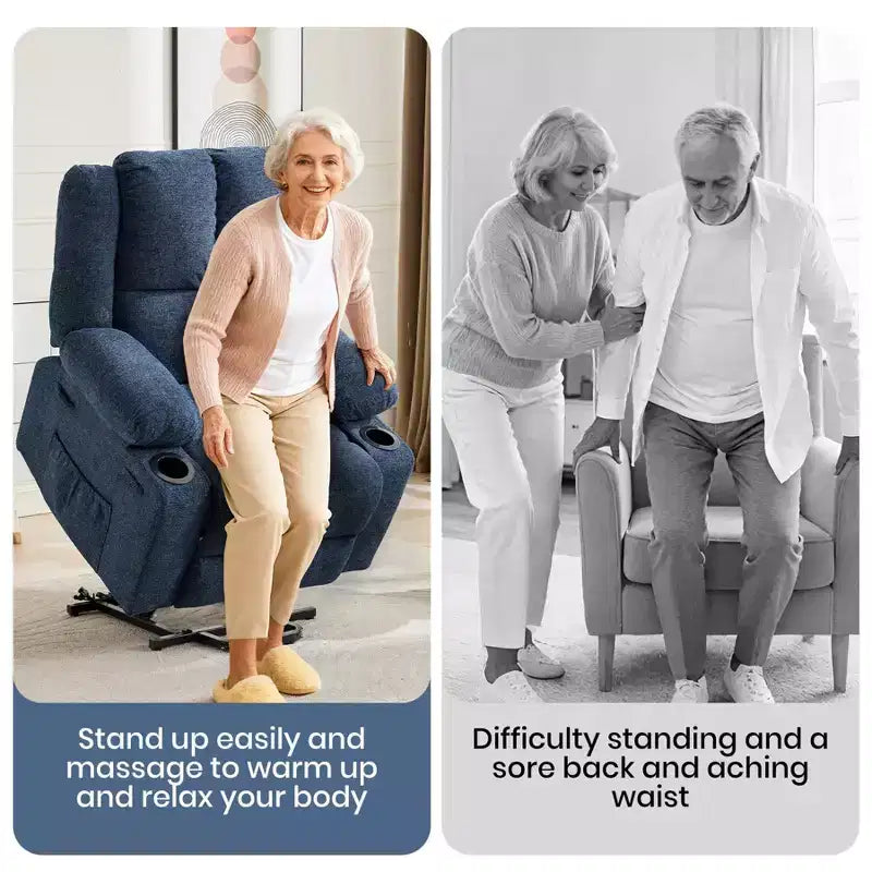 Oversized Power Lift Recliner Chair for Elderly,135Adjustable Lay Flat Lift Chair Electric Recliner Chairs, 2 Cup Holders and Stand Assist