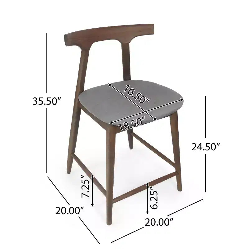 Christopher Knight Home Wanda Mid-Century Modern Rubberwood Upholstered Counter Stools (Set of 2)