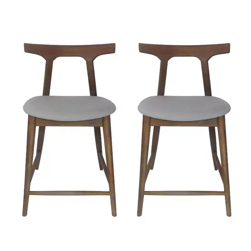 Christopher Knight Home Wanda Mid-Century Modern Rubberwood Upholstered Counter Stools (Set of 2)