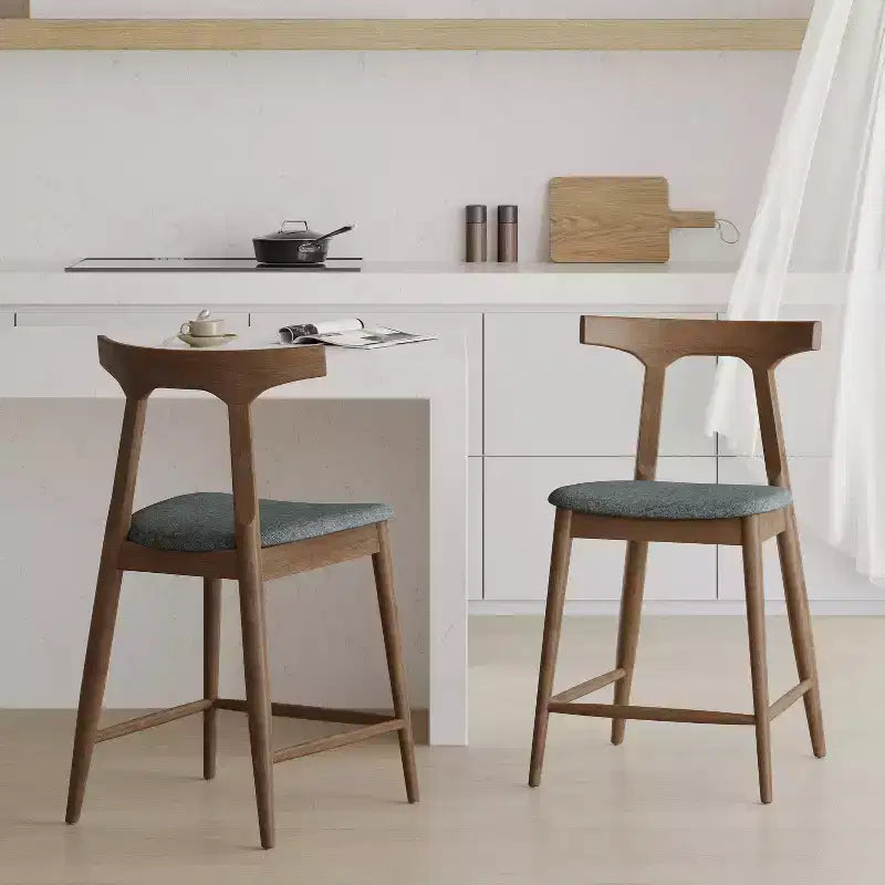 Tabourets de comptoir rembourrés en bois d'hévéa de style milieu du siècle Christopher Knight Home Wanda (Lot de 2)