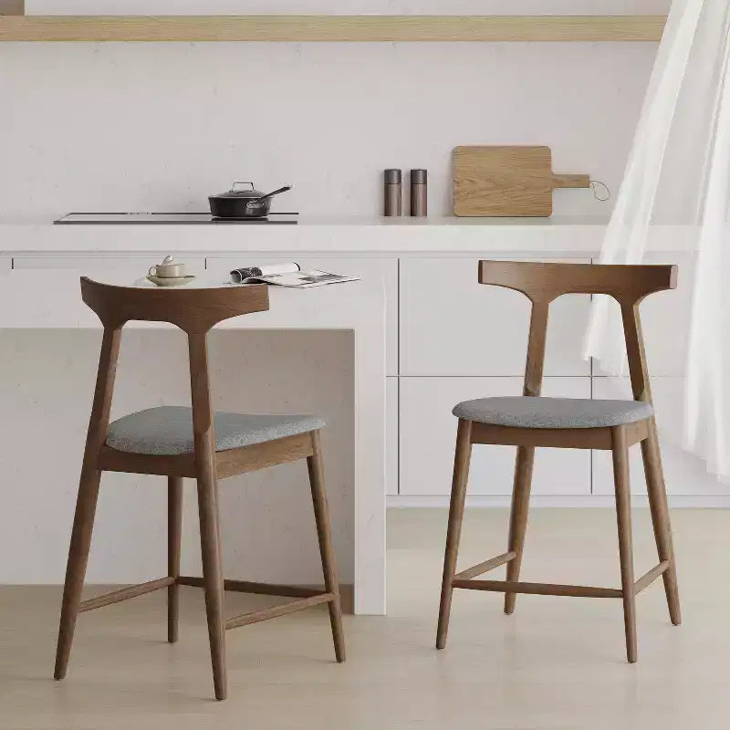 Tabourets de comptoir rembourrés en bois d'hévéa de style milieu du siècle Christopher Knight Home Wanda (Lot de 2)