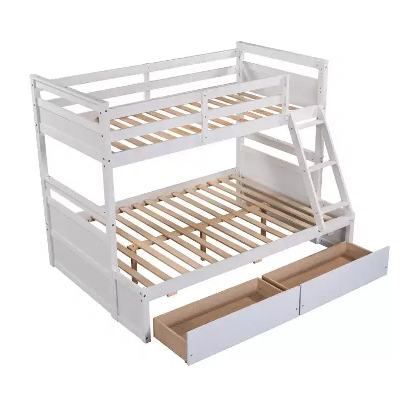 Luxystar Twin Over Full Convertible Bunk Bed With 2 Storage Drawers