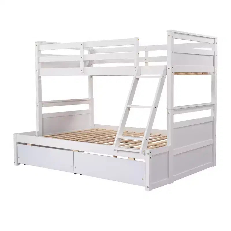 Luxystar Twin Over Full Convertible Bunk Bed With 2 Storage Drawers