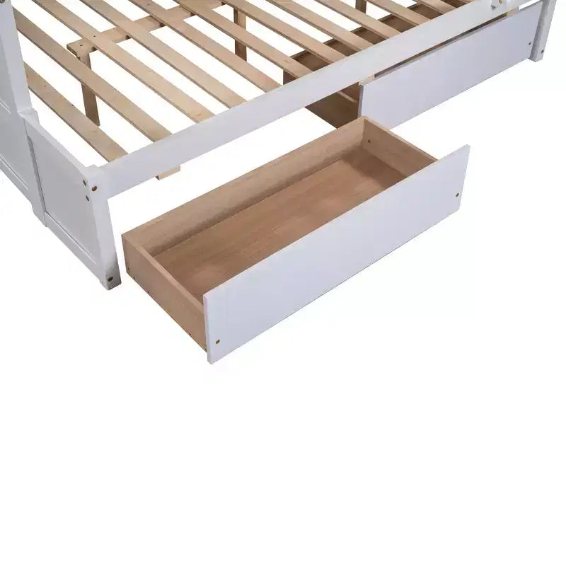 Luxystar Twin Over Full Convertible Bunk Bed With 2 Storage Drawers