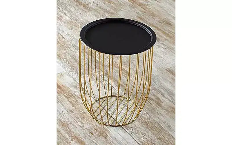 The Lakeside Collection Wire Storage Side Table with Removable Tabletop -