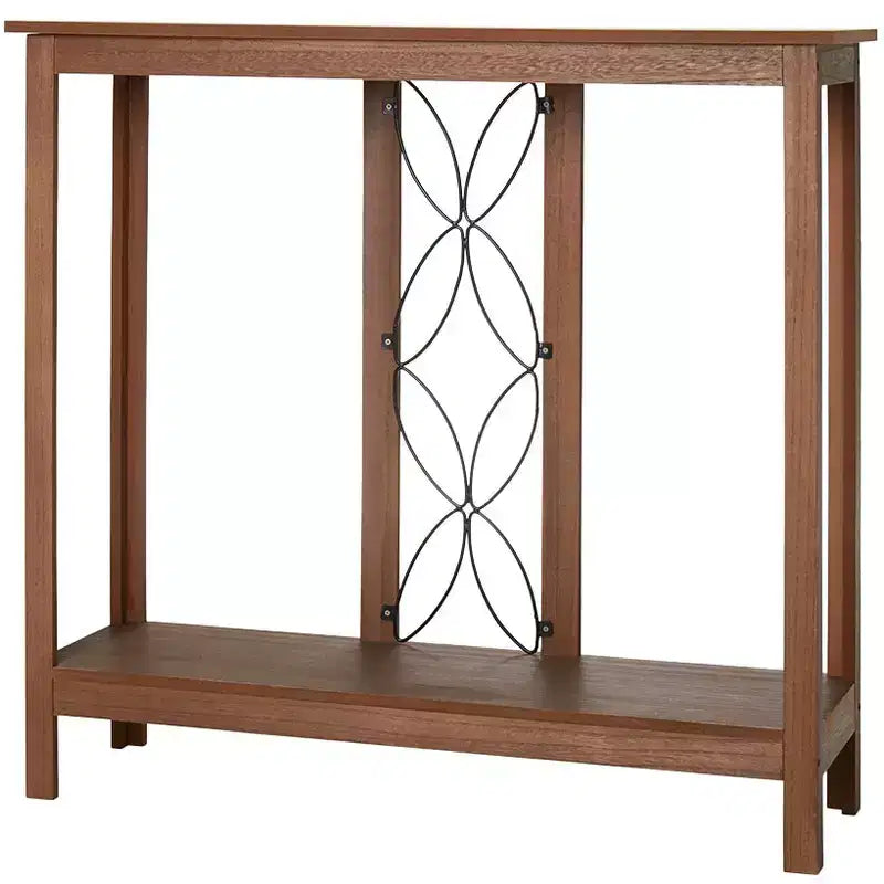 The Lakeside Collection Decorative Wood-Like Console Table or Matching Shelf with Metal Scroll -