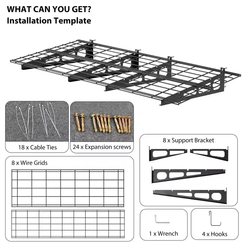 2-Pack Garage Shelving, Wall Shelf Garage Storage Rack Floating Shelves, 2x6FT Heavy Duty Wall Mounted Shelving, Metal Wall Shelves