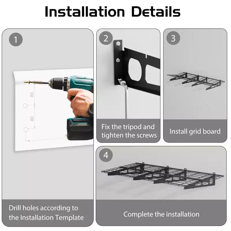 2-Pack Garage Shelving, Wall Shelf Garage Storage Rack Floating Shelves, 2x6FT Heavy Duty Wall Mounted Shelving, Metal Wall Shelves
