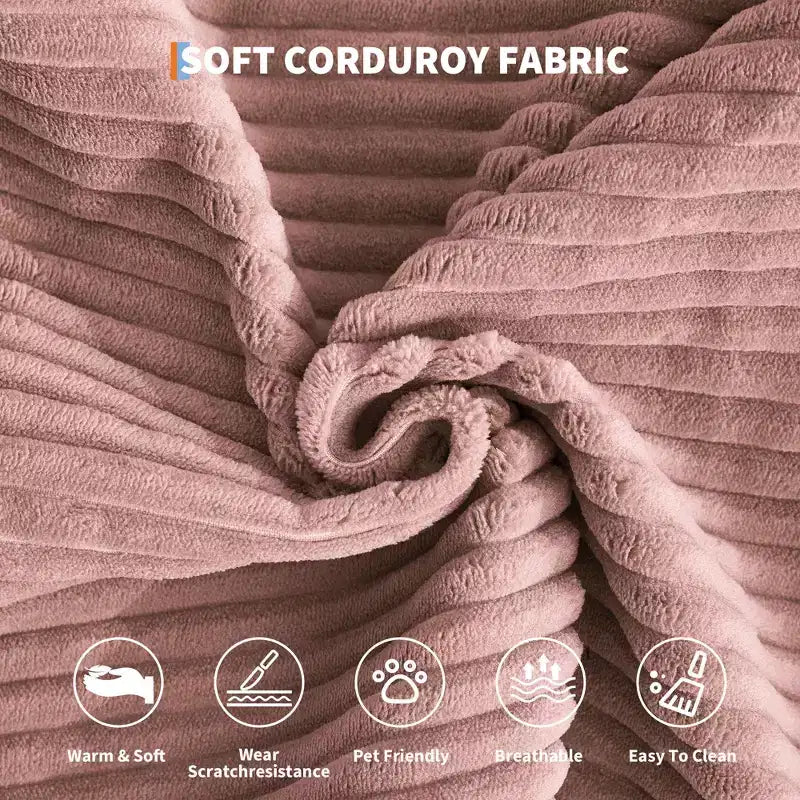 78.7 Modular Convertible Corduroy Floor Sofa Bed  Folding Sleeper Couch with Pillow, Armrest & Backrest  Space-Saving, Multi-Position