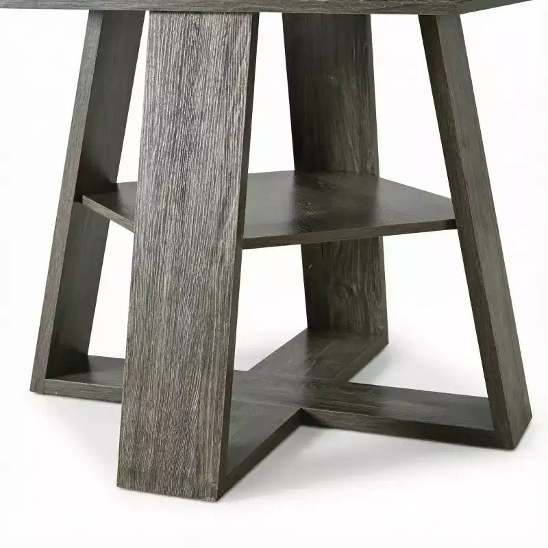 Modern Round Extendable Dining Table for 48, Removable Leaves, Dining Room Table with Storage Shelf for Kitchen or Living Room-Panipeachy