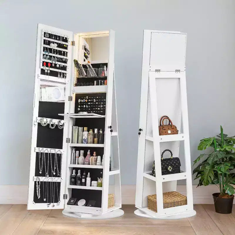 Karl Home 360 Lockable Jewelry Armoire with Full Length Mirror