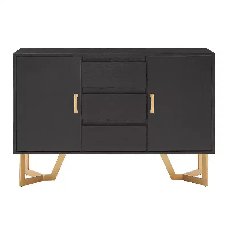 Karianne Black Finish Server with Gold Metal Base - iNSPIRE Q