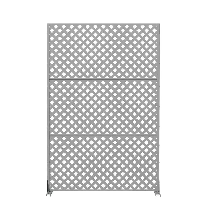 MAYEERTY Laurence Diamond Gray Galvanized Steel Room Divider, 72x47x16, 3-Piece Sturdy Privacy Screen
