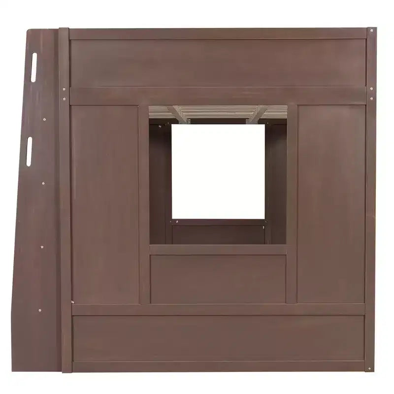 Luxystar Queen Wood Loft Bed with 8 Storage Shelves for Apartment
