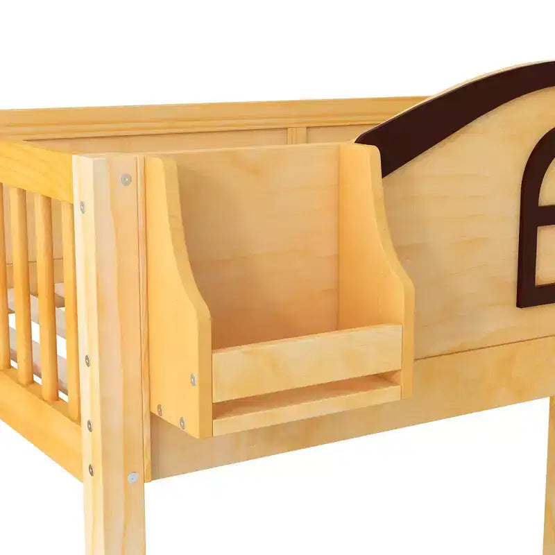 Luxystar Twin over Full Bunk Bed with Slide, Shelves, Storage Staircaseand Wardrobe for Kids' Room