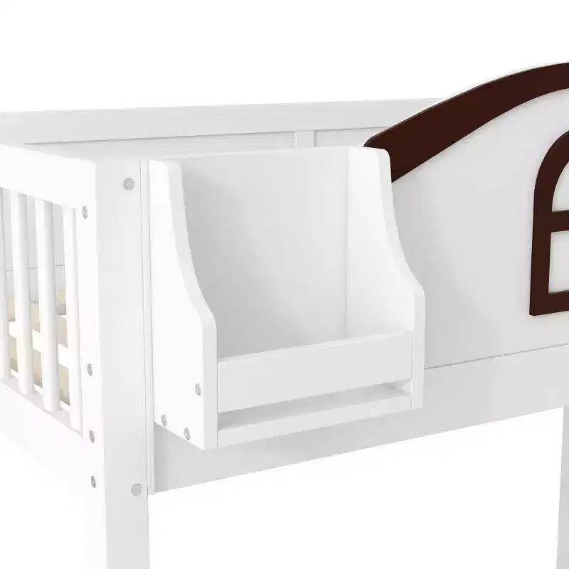 Luxystar Twin over Full Bunk Bed with Slide, Shelves, Storage Staircaseand Wardrobe for Kids' Room