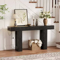 Sofa Console Table with Power Outlet, USB & Type-C Charging Ports, Extra Long Narrow Table for Entryway Hallway & Living Room