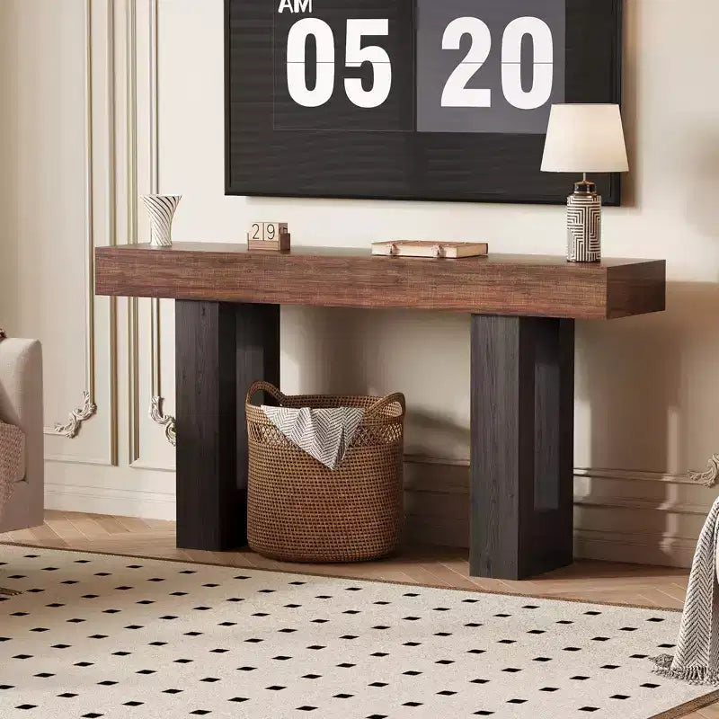 Console de canapé avec prise de courant, ports de charge USB et Type-C, table étroite extra longue pour entrée, couloir et salon