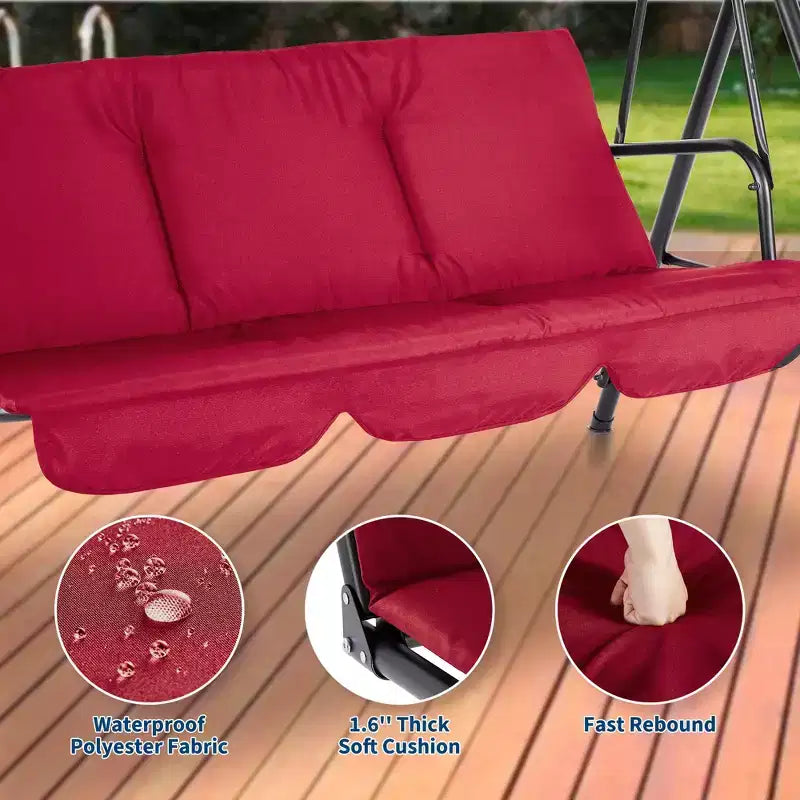 Outdoor Patio Swing Chair with Adjustable Canopy, Durable Steel Frame, for Garden, Backyard, Poolside