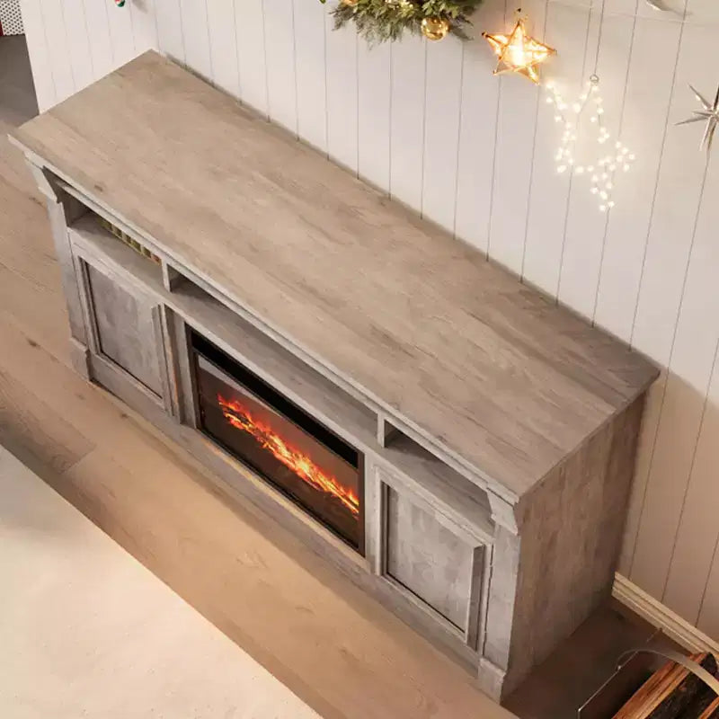 Farmhouse TV Stand, 58 Entertainment Center for TVs up to 65 Inches, Media Console with Open Storage Cabinets for Living Room
