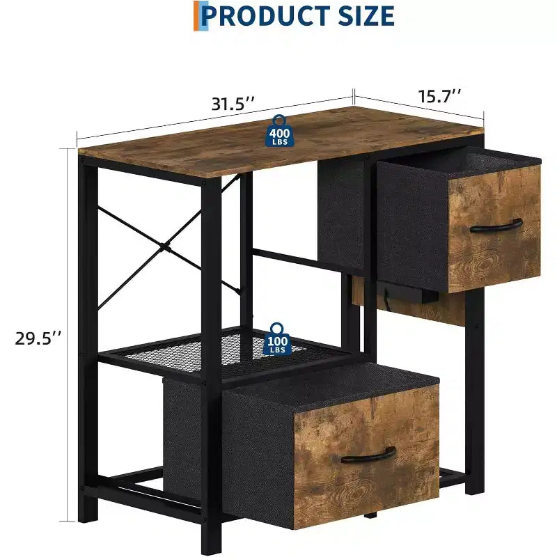 20-29 Gallon Fish Tank Stand with Power Outlets, Heavy Duty Metal and Wood Aquarium Table with Storage Shelf for Living Room