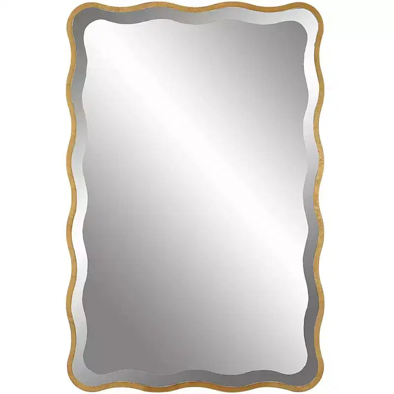 Uttermost Aneta 36 x 24 Scalloped Wood Gold Mirror