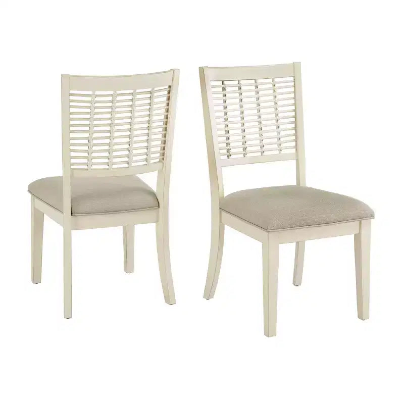 Fabriano White Finish Wicker Dining Chair (Set of 2) - Brown - iNSPIREQ