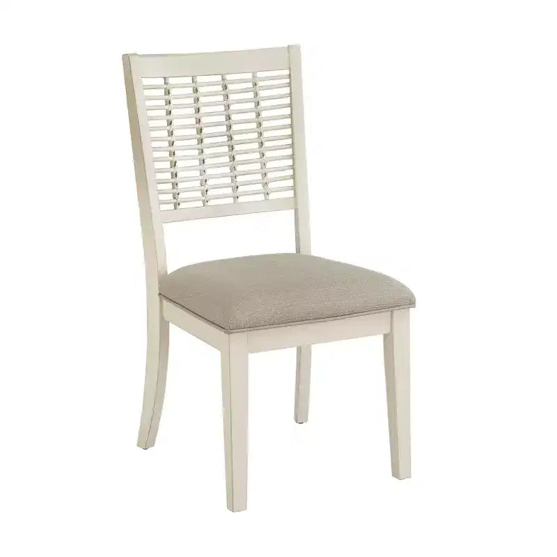 Fabriano White Finish Wicker Dining Chair (Set of 2) - Brown - iNSPIREQ