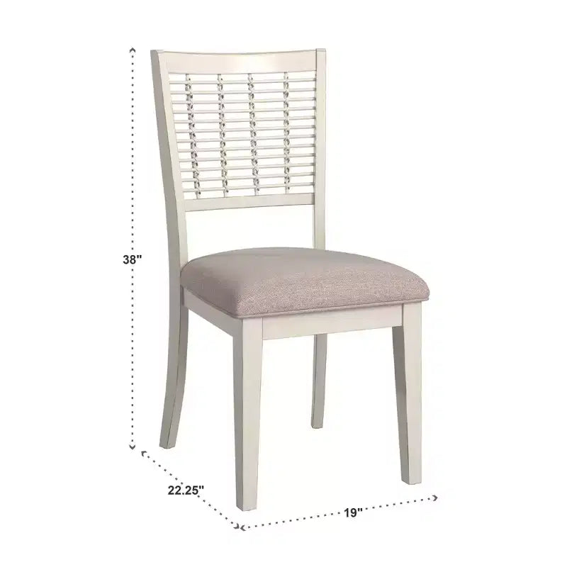 Fabriano White Finish Wicker Dining Chair (Set of 2) - Brown - iNSPIREQ