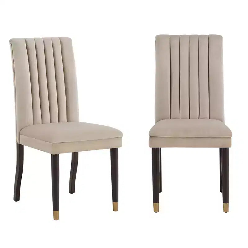 Pruett Velvet Channel Back Dining Chairs (Set of 2) - iNSPIREQ