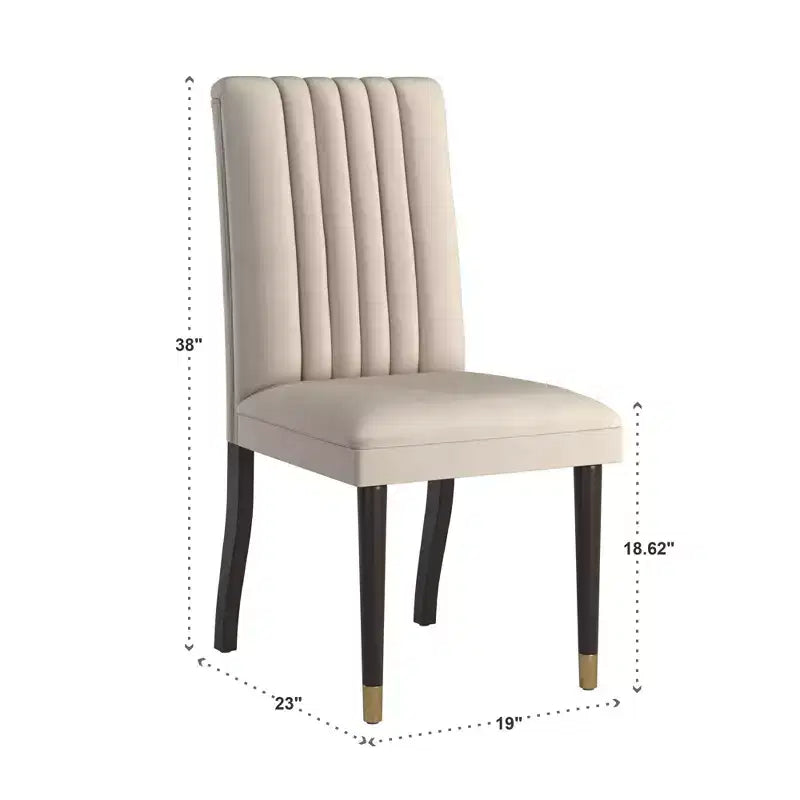 Pruett Velvet Channel Back Dining Chairs (Set of 2) - iNSPIREQ