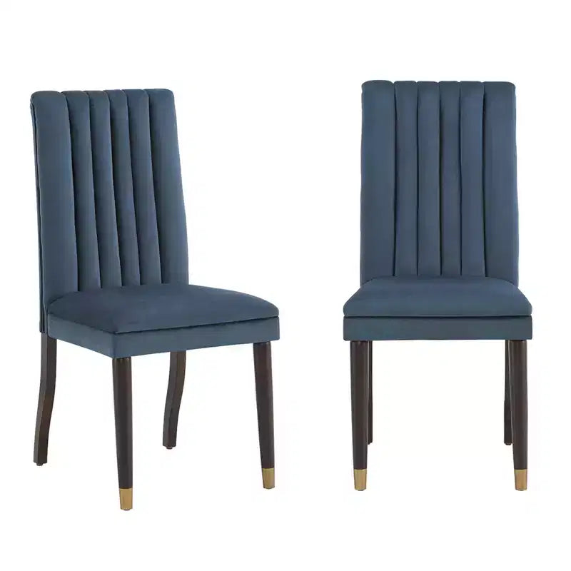 Pruett Velvet Channel Back Dining Chairs (Set of 2) - iNSPIREQ