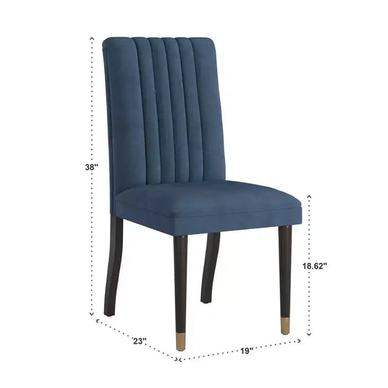 Pruett Velvet Channel Back Dining Chairs (Set of 2) - iNSPIREQ