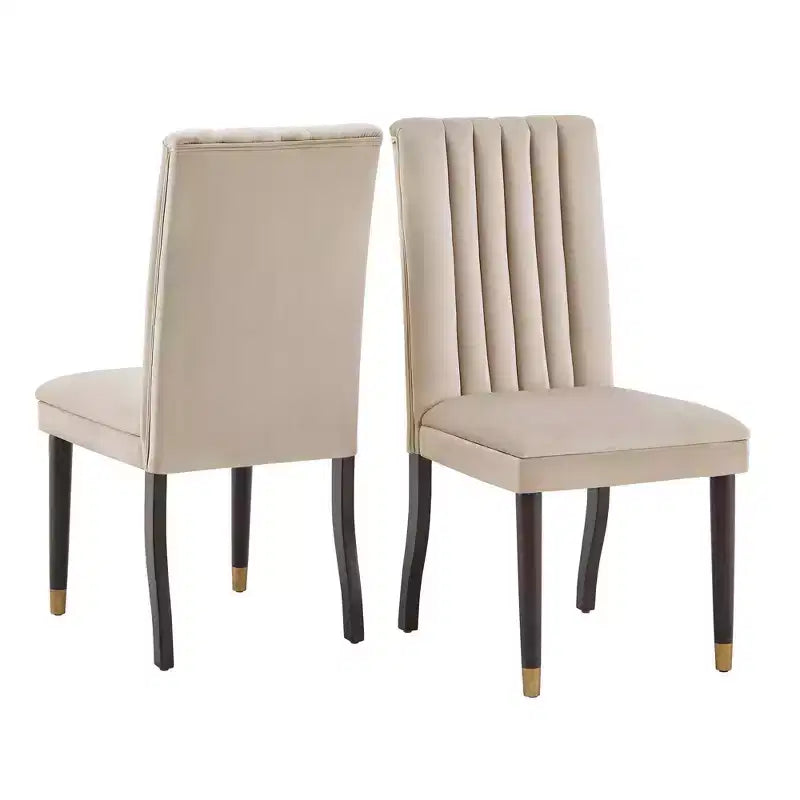Chaises de salle à manger Pruett Velvet Channel Back (lot de 2) - iNSPIREQ