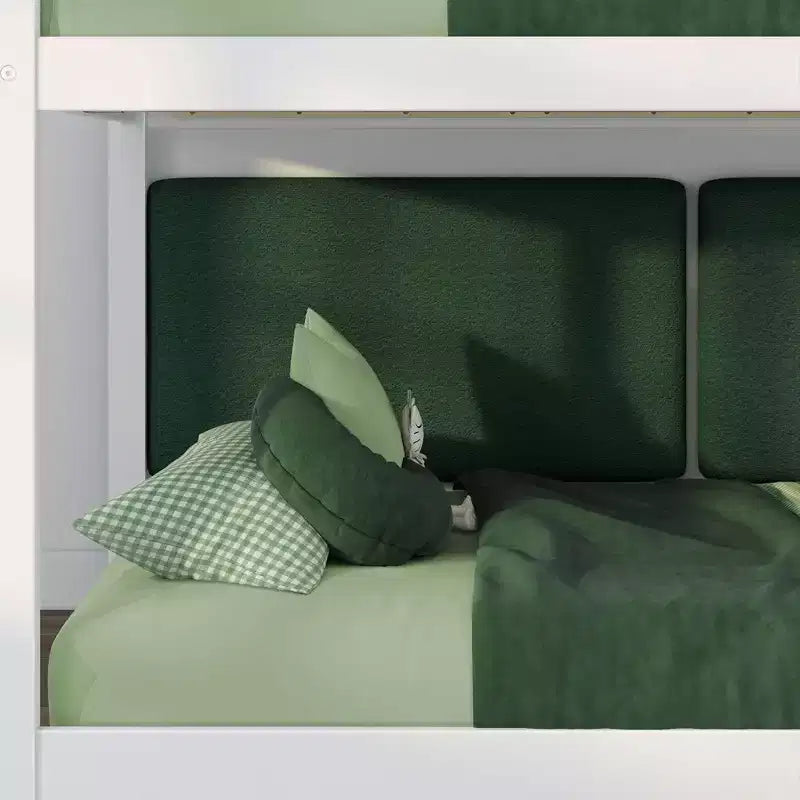 Max & Lily Fundamentals Low Twin over Twin Bunk Bed + 2 Floating Headboards