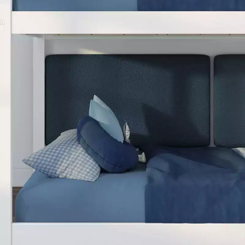 Max & Lily Fundamentals Low Twin over Twin Bunk Bed + 2 Floating Headboards