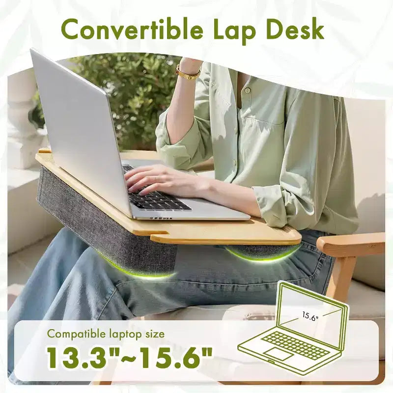 Home Collection 22 Inch Adjustable Bamboo Standing Desk Converter