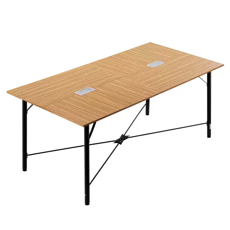 VEVOR Conference Table, 6 ft Office Meeting Table for 6-8 Person, Modern Rectangle Seminar Desk with Metal Legs, Meeting Desk Ideal for Office,Brown