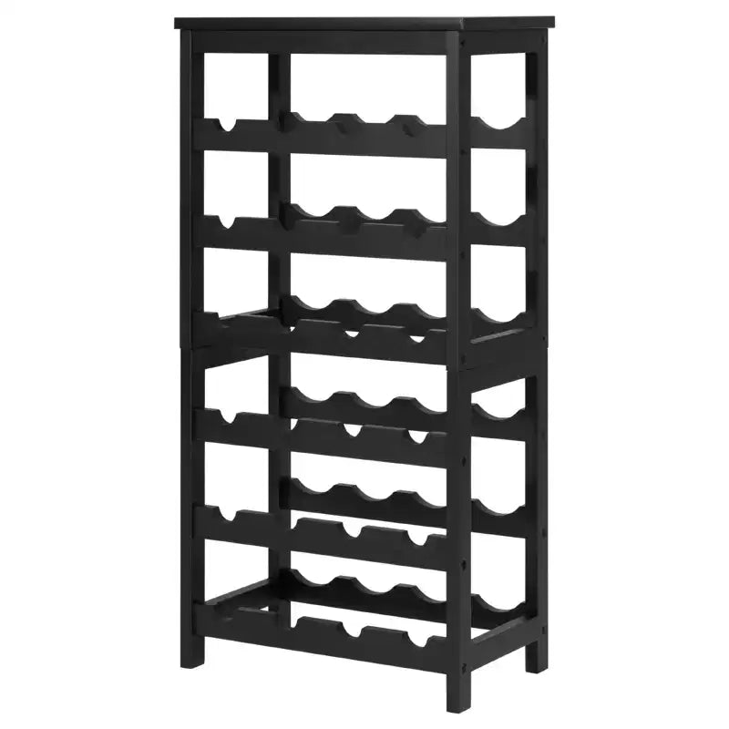 VEVOR 24 Bottle Detachable Wine Rack, 6-Tier Wine Bottle Holder,Solid Bamboo Wood Freestanding Floor Display Wine Storage Shelves, Black