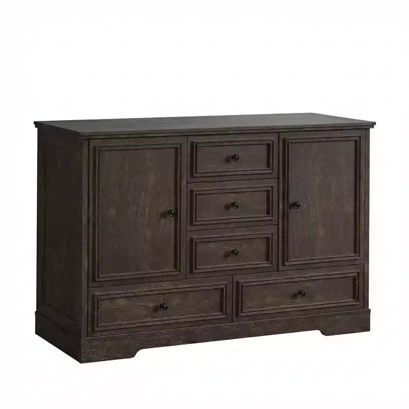 Sideboard Buffet Cabinet with 5 Drawers, 2 Doors, 47 Kitchen Storage Cabinet, Coffee Bar Cabinet with Adjustable Shelves for Dining Room Living Room