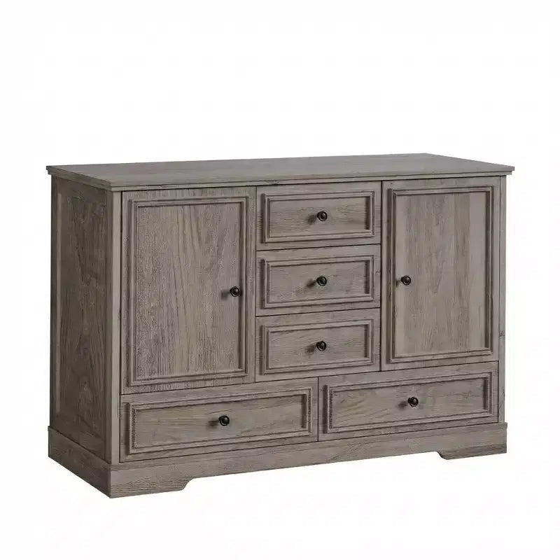 Sideboard Buffet Cabinet with 5 Drawers, 2 Doors, 47 Kitchen Storage Cabinet, Coffee Bar Cabinet with Adjustable Shelves for Dining Room Living Room