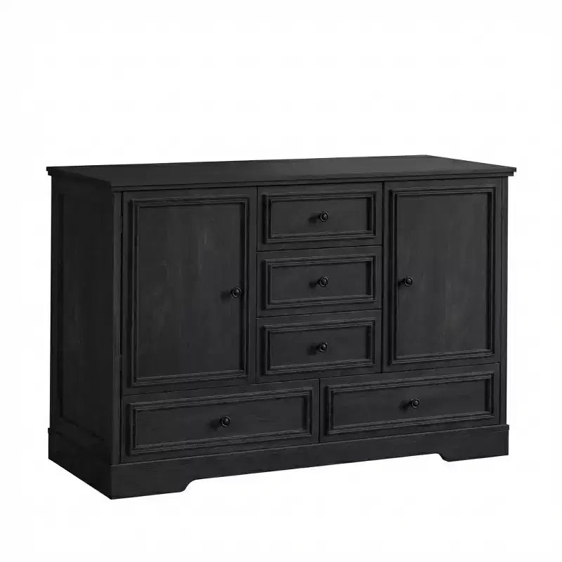 Sideboard Buffet Cabinet with 5 Drawers, 2 Doors, 47 Kitchen Storage Cabinet, Coffee Bar Cabinet with Adjustable Shelves for Dining Room Living Room