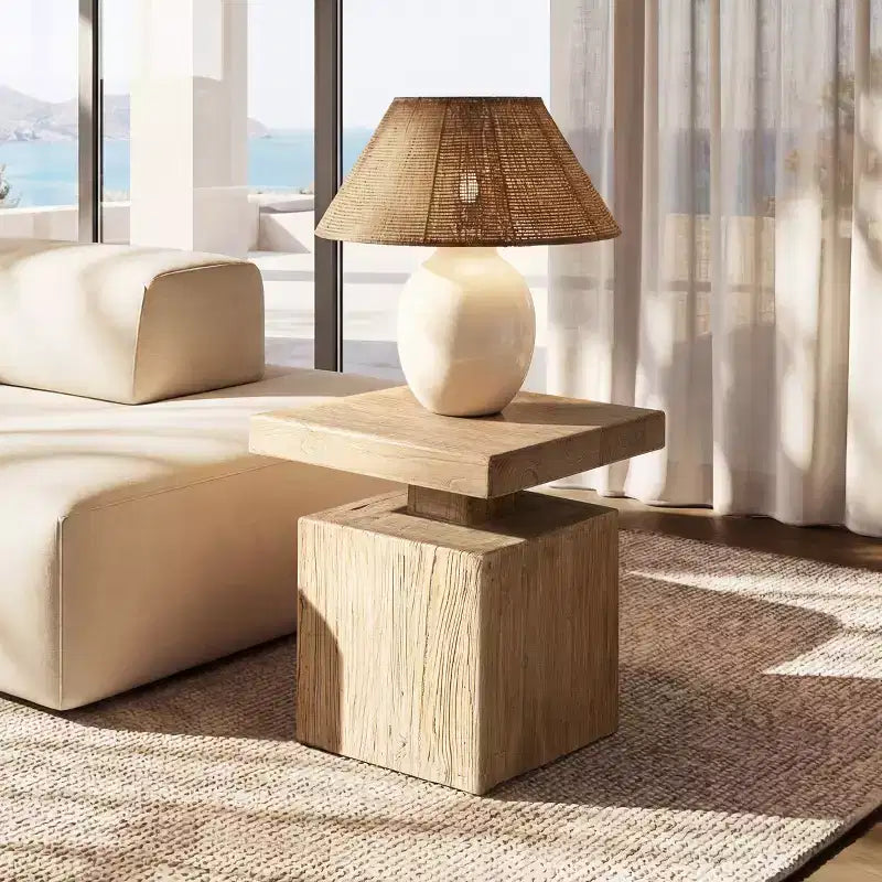 Jennifer Taylor Home Calder 18 Solid Square Reclaimed Elm Block Plinth Side Table