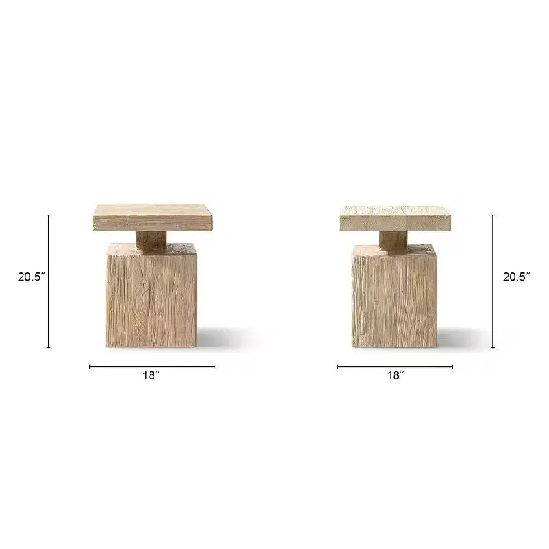 Jennifer Taylor Home Calder 18 Solid Square Reclaimed Elm Block Plinth Side Table