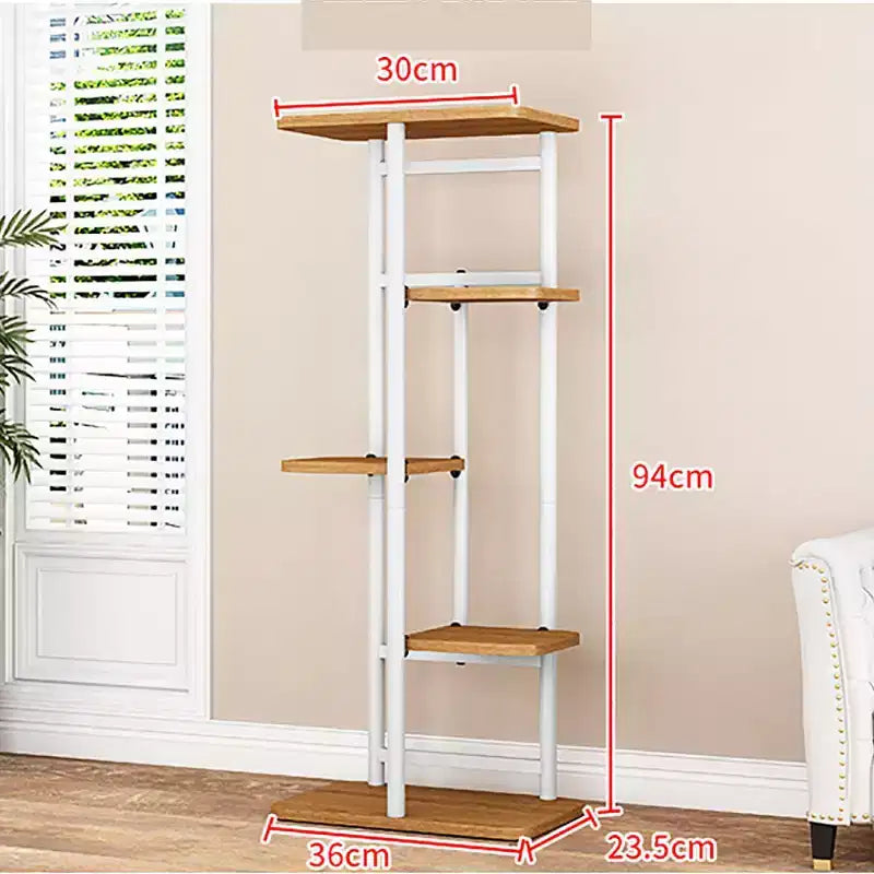 Plant Stand Indoor Outdoor, 4 Tier Corner Tall Outdoor Plant Shelf, Tall Metal Multi-Tier Plant Shelf Rack, Stand Display Rack for Patio Garden