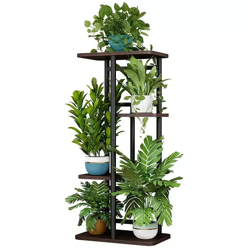 Plant Stand Indoor Outdoor, 4 Tier Corner Tall Outdoor Plant Shelf, Tall Metal Multi-Tier Plant Shelf Rack, Stand Display Rack for Patio Garden